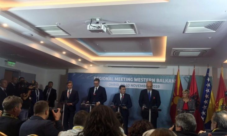 OHRID 10.11.2019: O Malom Šengenu, planovima i dogovorima - konferencija za medije. Vučić, Zaev i Rama s ministrima iz BiH i Crne Gore